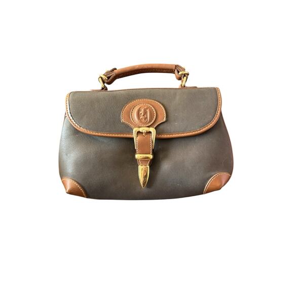 Vintage Charles Hubert Top Handle Satchel Shoulder Bag Strap Leather Gold Brown - Picture 2 of 10